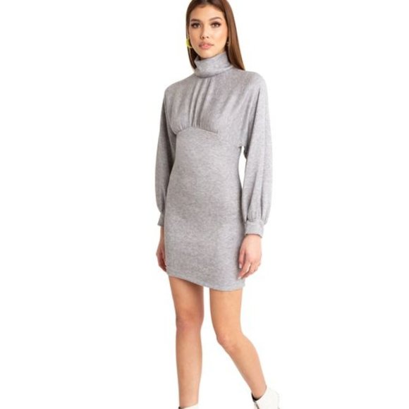 Black Halo Ribbed Sweater Knit Plum Mini Dress Small, Large - Picture 1 of 3